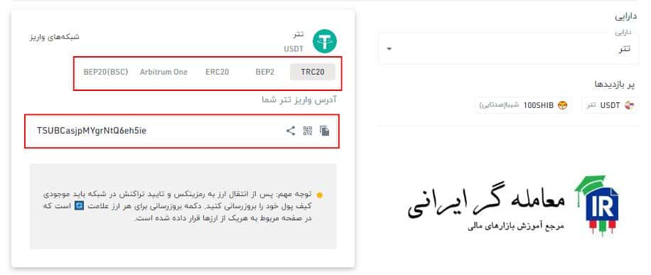 واریز ارزی در رمزینکس