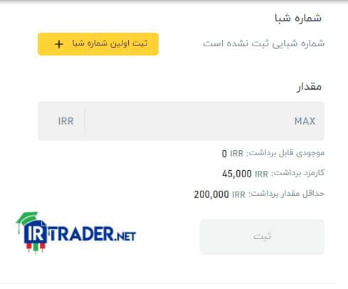 برداشت ریالی در پلتفرم معاملاتی رمزینکس